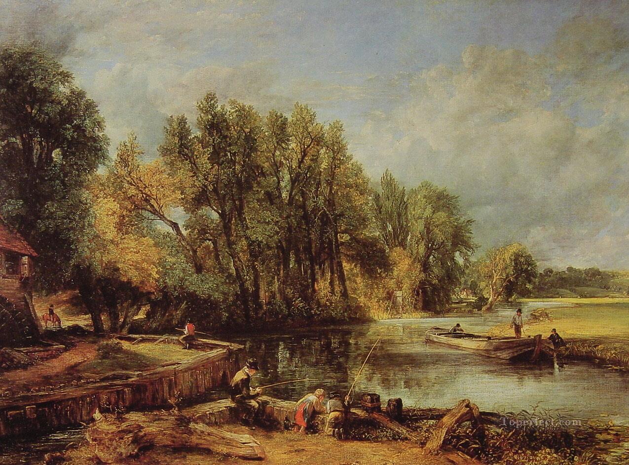 Stratford Mill Paisaje romántico John Constable arroyo Pintura al óleo